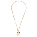 Puffed Heart on Toggle Chain Necklace