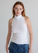 Racerback Mock Neck Tank White