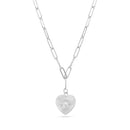 Radiant 18K Gold Paperclip Chain Necklace with Heart Pendant