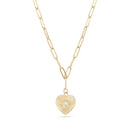 Radiant 18K Gold Paperclip Chain Necklace with Heart Pendant