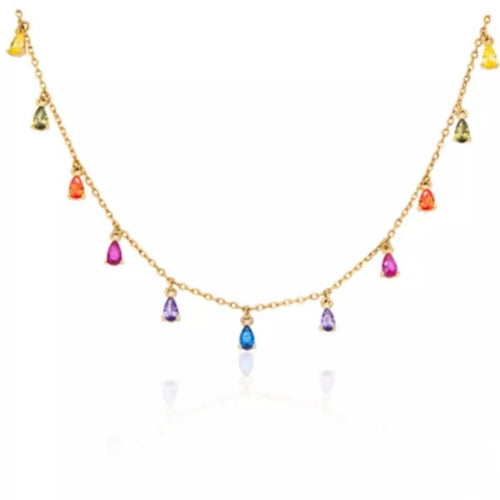 Rainbow Emotions Crystal Teardrop Necklace by Kismet Showroom