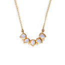 Rainbow Moonstone and Diamond Horizon Pendant Necklace by La Kaiser