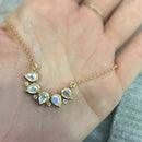 Rainbow Moonstone and Diamond Horizon Pendant Necklace by La Kaiser