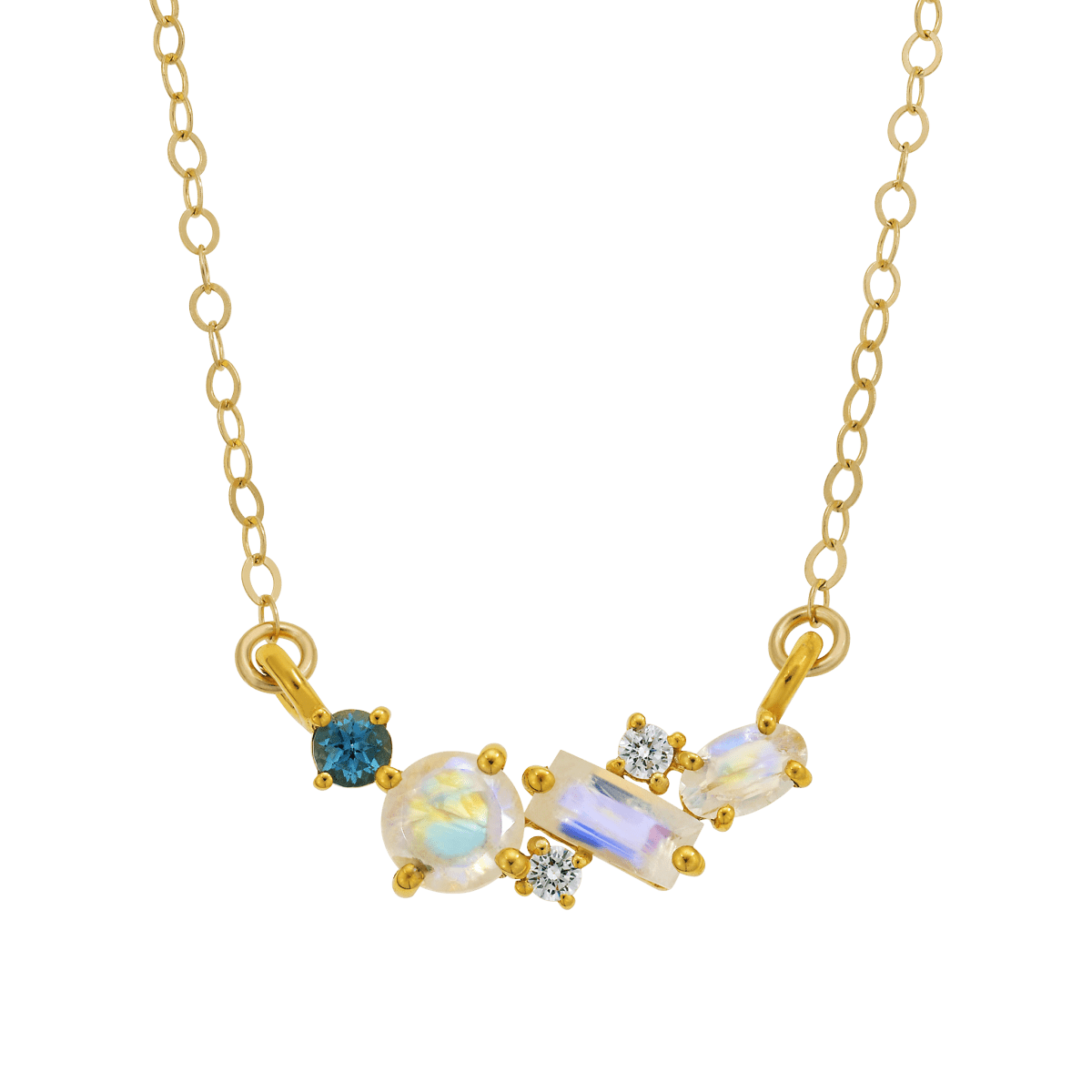 Rainbow Moonstone and Topaz Misty Skies Pendant
