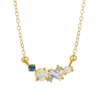 Rainbow Moonstone and Topaz Misty Skies Pendant