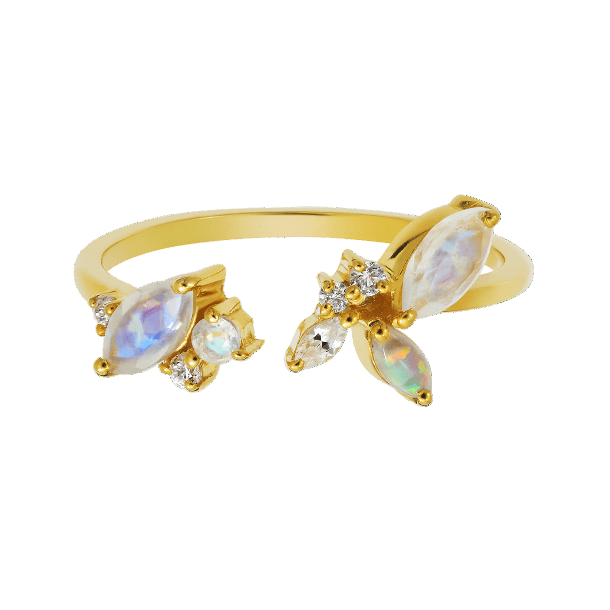 Rainbow Moonstone, Opal and Diamond Picasso's Butterfly Ring