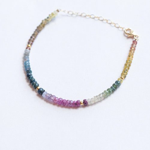 Rainbow Sapphire Beaded Bracelet