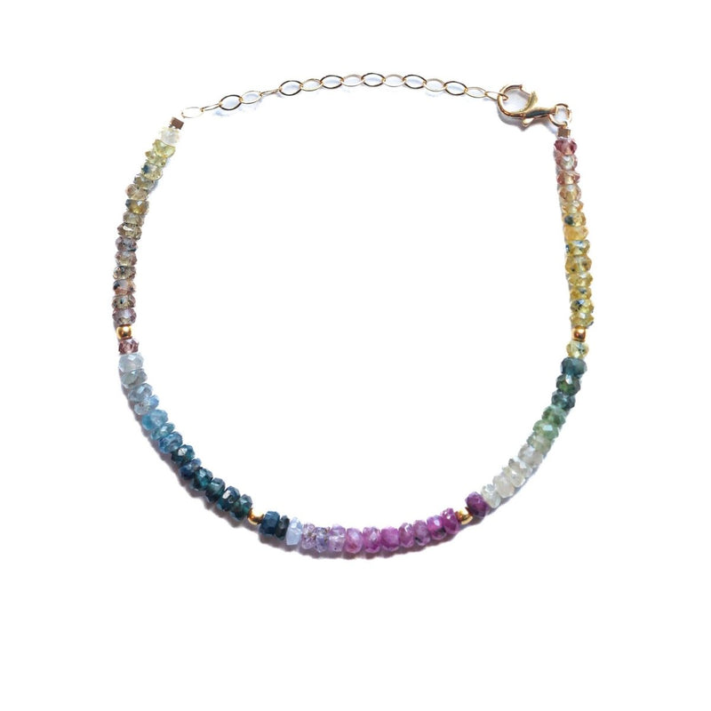 Rainbow Sapphire Beaded Bracelet by Julia Szendrei Jewelry