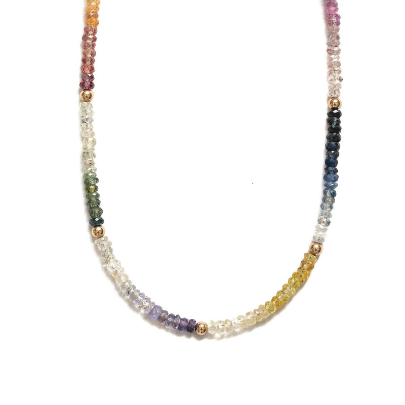 Rainbow Sapphire Gemstone Necklace by Julia Szendrei Jewelry