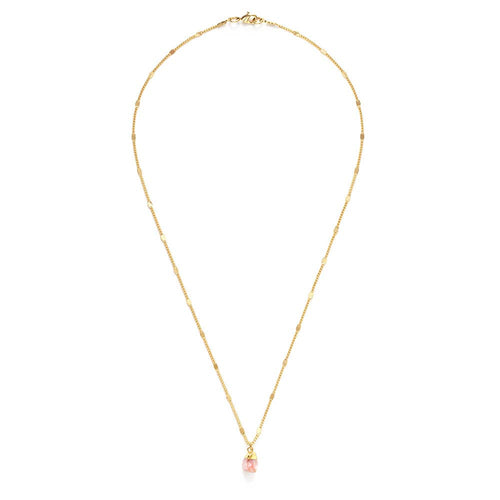 Raw Cut Gemstone Necklaces: Pink Peruvian Opal