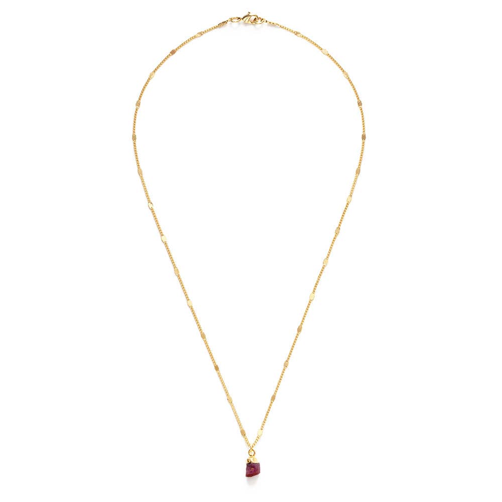 Raw Cut Gemstone Necklaces: Ruby