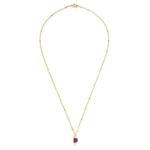 Raw Cut Gemstone Necklaces: Ruby
