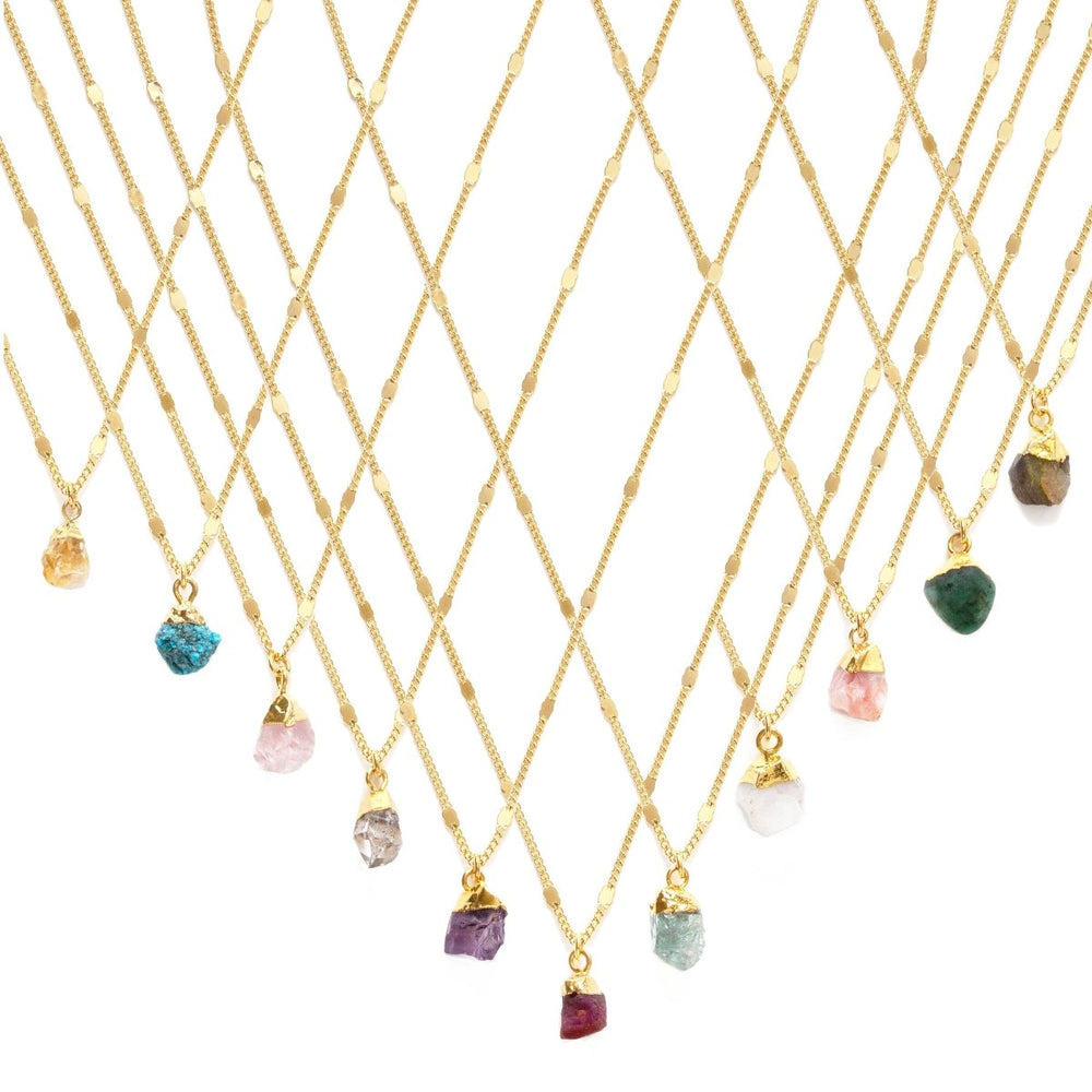 Raw Cut Gemstone Necklaces: Ruby