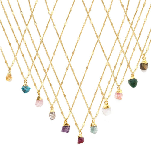 Raw Cut Gemstone Necklaces: Ruby
