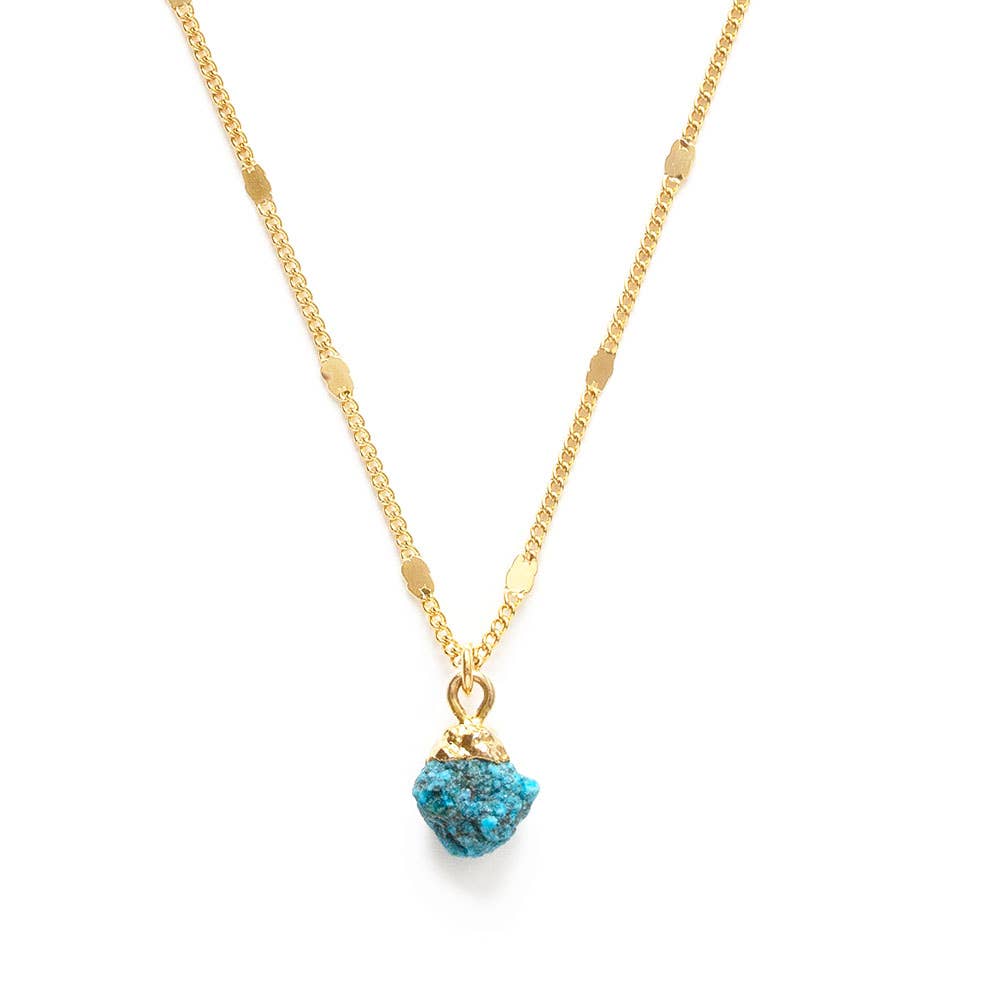 Raw Cut Gemstone Necklaces: Turquoise