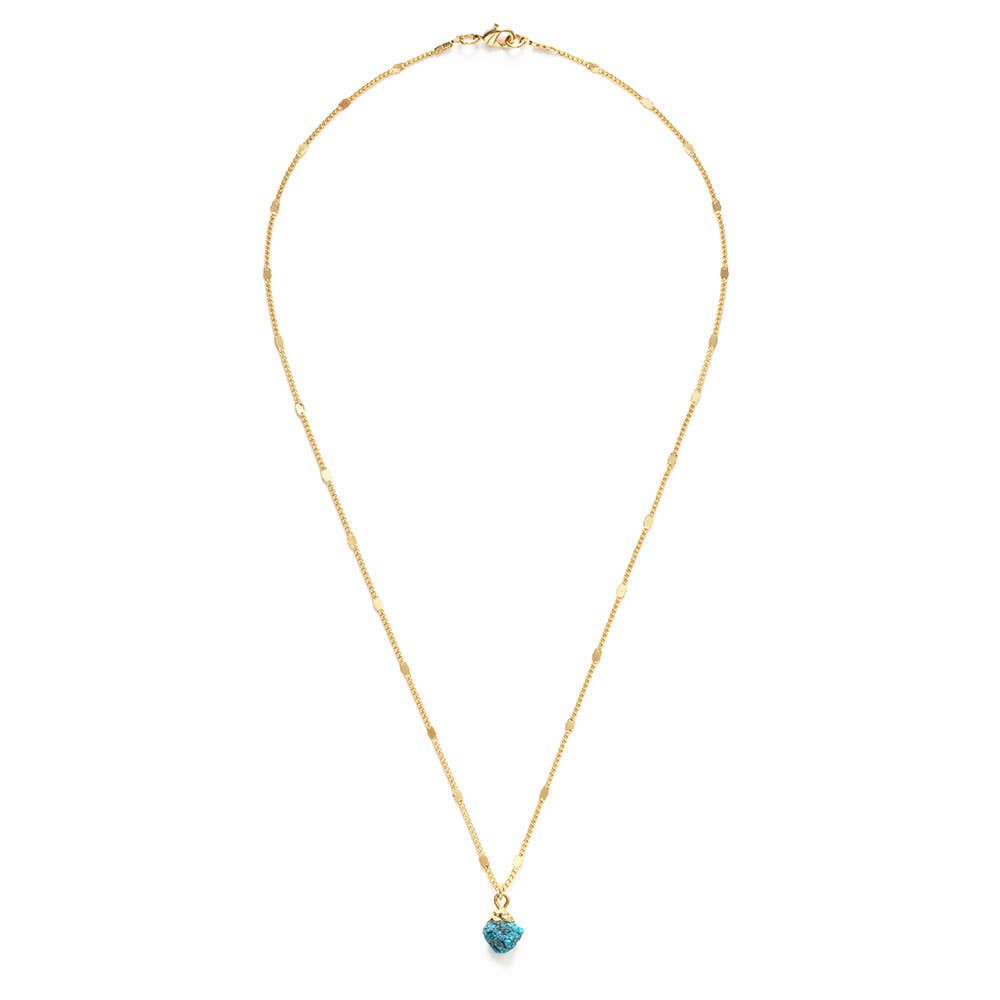 Raw Cut Gemstone Necklaces: Turquoise
