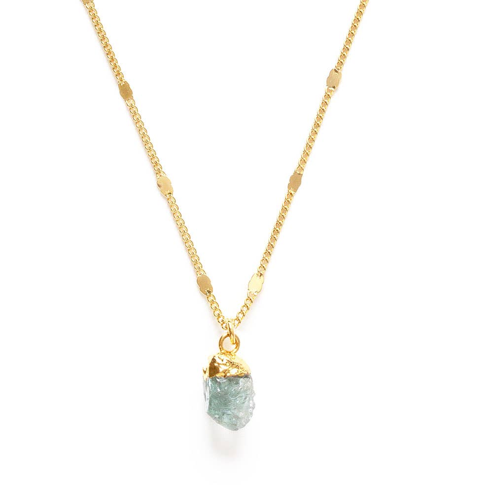 Raw Cut Gemstone Necklaces: Turquoise