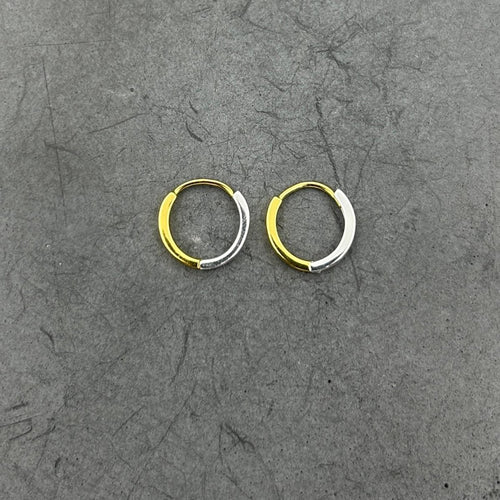 Reversible Silver & Gold Clicker Hoops