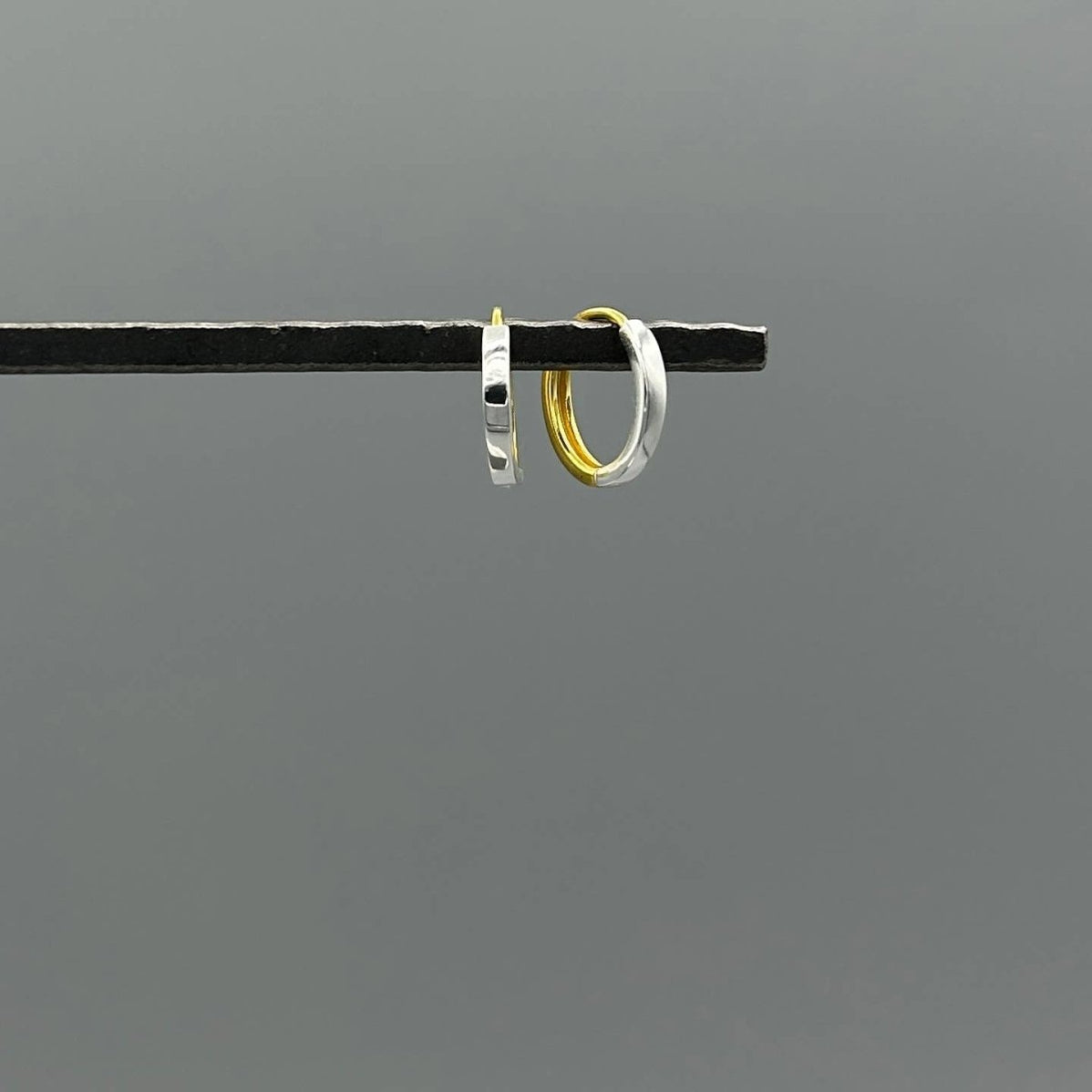 Reversible Silver & Gold Clicker Hoops