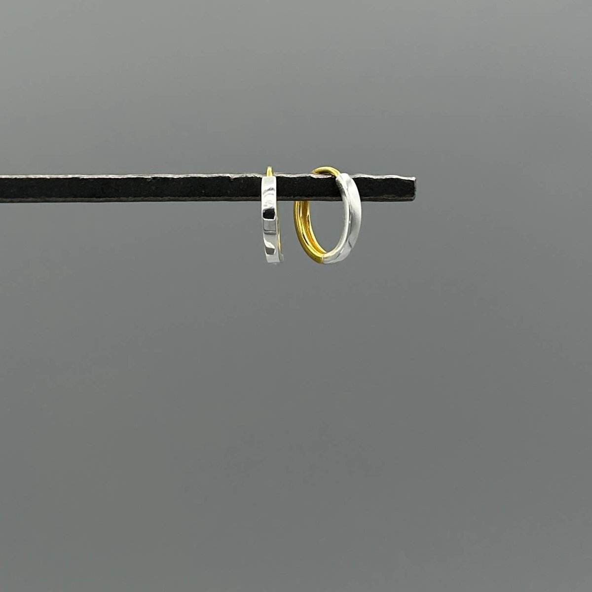 Reversible Silver & Gold Clicker Hoops