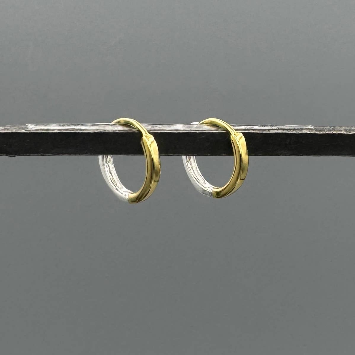Reversible Silver & Gold Clicker Hoops