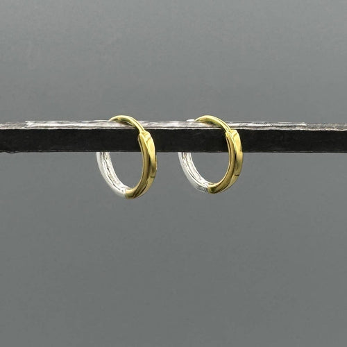 Reversible Silver & Gold Clicker Hoops