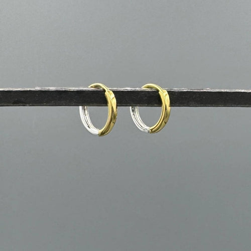 Reversible Silver & Gold Clicker Hoops