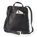 Riley Backpack In Black Leather | Upcycled GG