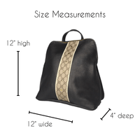 Riley Backpack In Black Leather | Upcycled GG