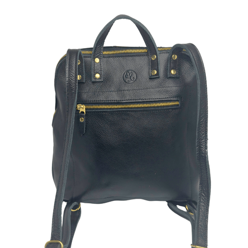 Riley Backpack in Black Leather | Upcycled LV