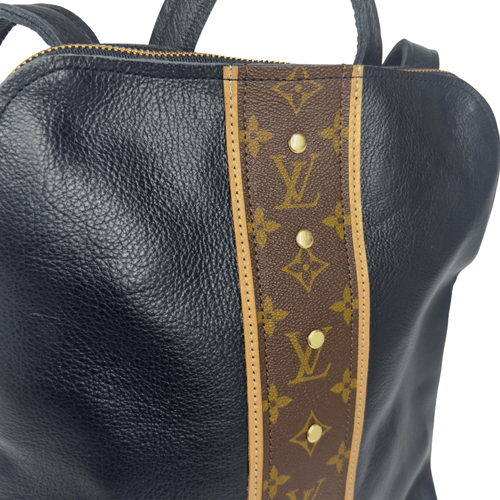 Riley Backpack in Black Leather | Upcycled LV
