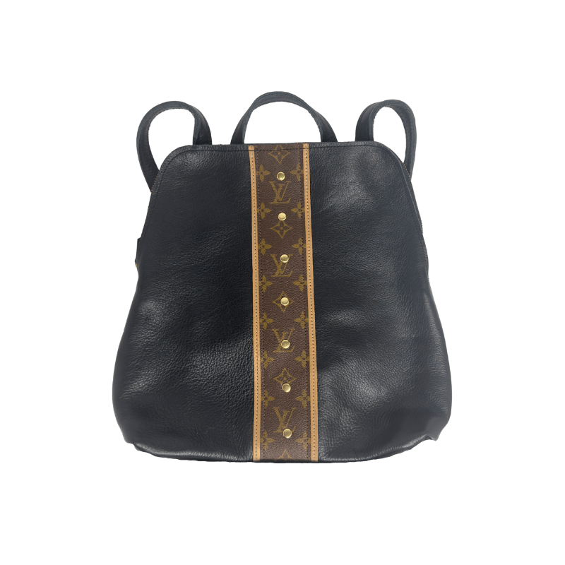 Riley Backpack in Black Leather | Upcycled LV