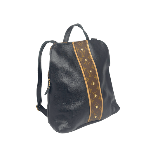 Riley Backpack in Black Leather | Upcycled LV