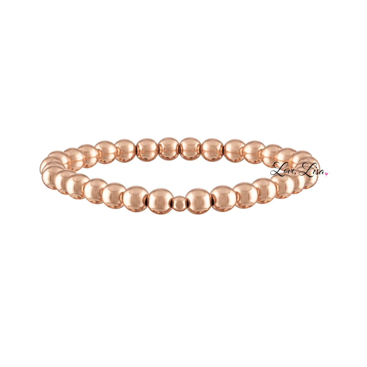 Rose Gold Beaded Bracelet- 6mm or 8mm
