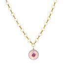 Rose Quartz & Pink Sapphire Petite Loop Necklace