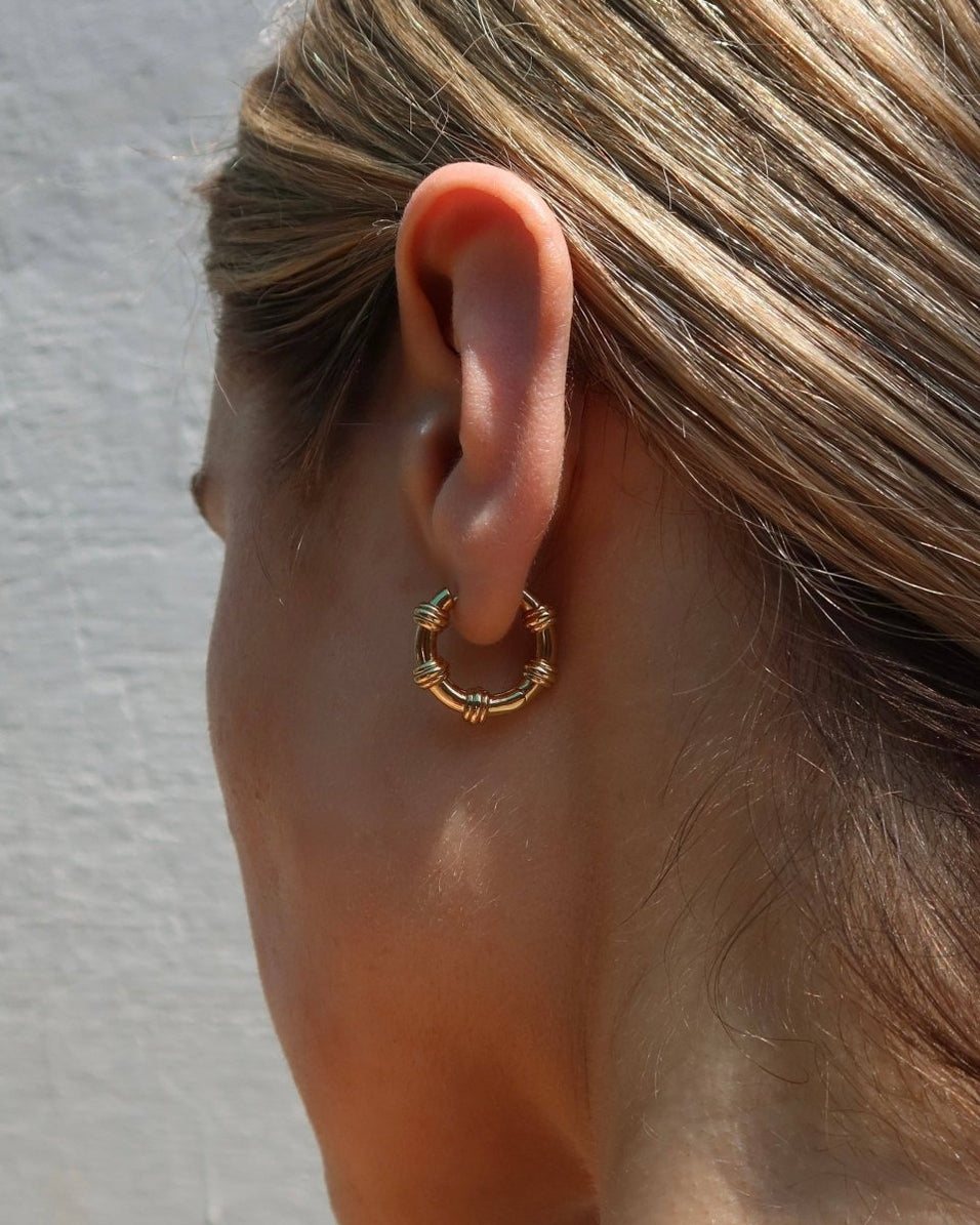 Sable Notched Hoops: Gold
