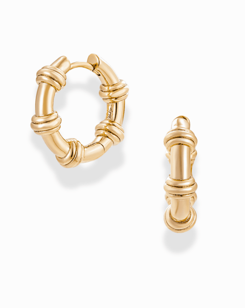 Sable Notched Hoops: Gold