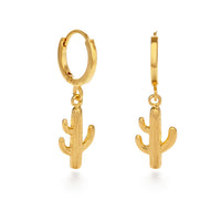 Saguaro Cactus Huggie Hoop Earrings