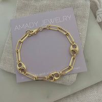 Sailor 18k Gold Mariner and Paperclip Link Chain Bracelet