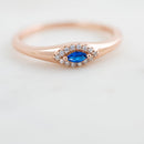 Sapphire Evil Eye Ring Rose Gold
