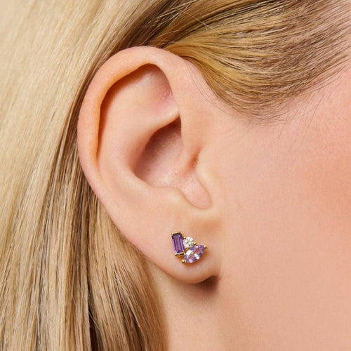 Seraphina Amethyst Stud Earrings by Little Sky Stone