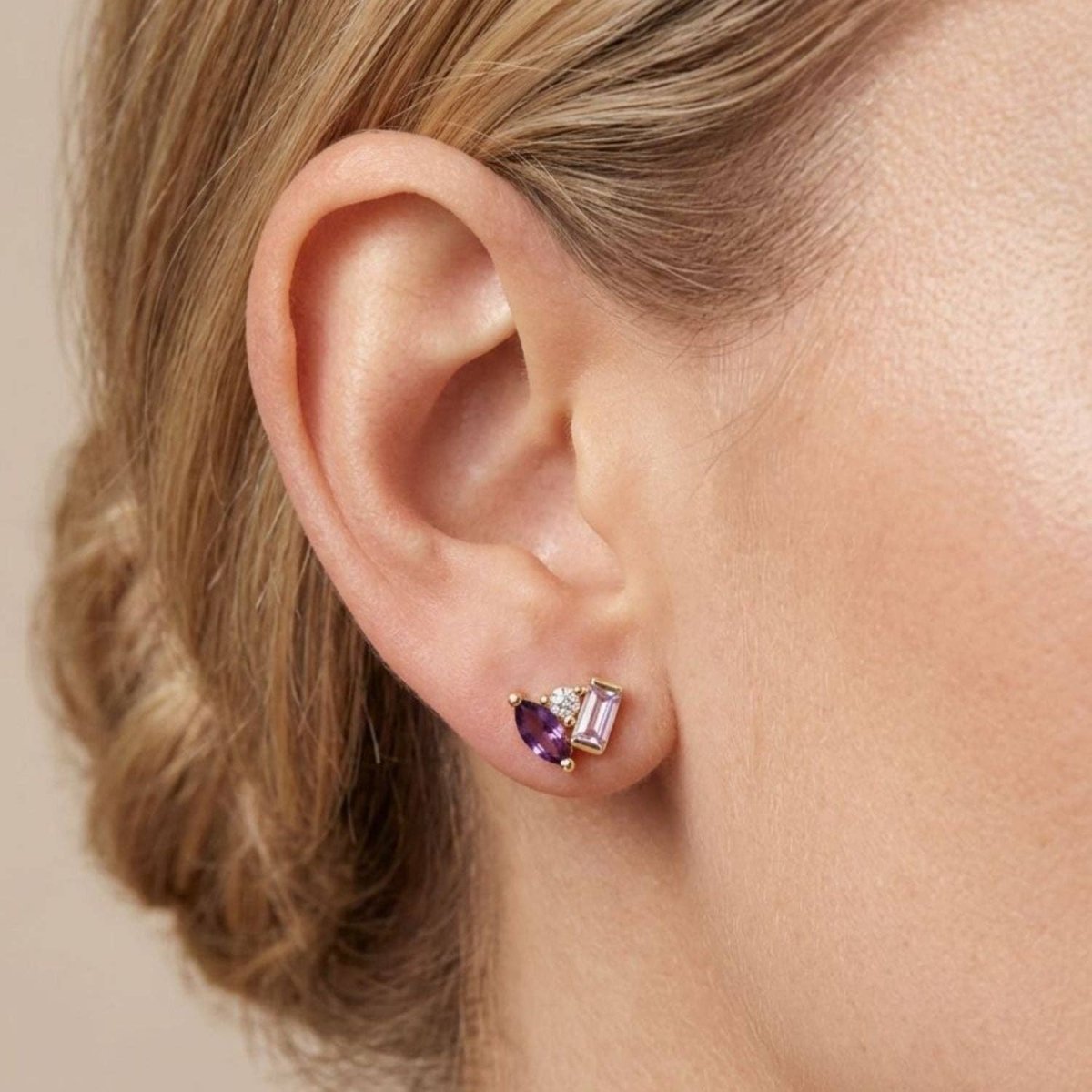Seraphina Amethyst Stud Earrings by Little Sky Stone