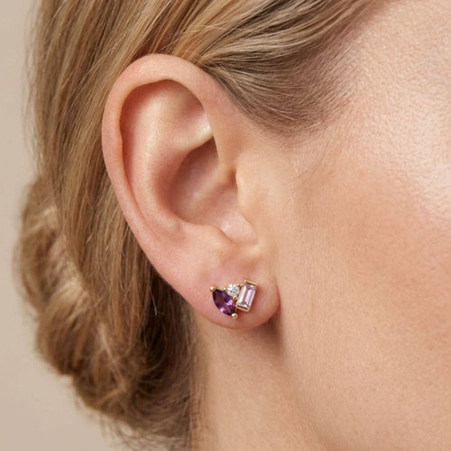 Seraphina Amethyst Stud Earrings by Little Sky Stone