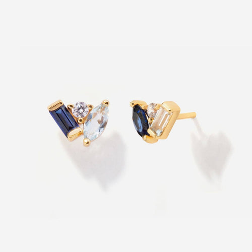 Seraphina Celeste Sapphire Stud Earrings by Little Sky Stone