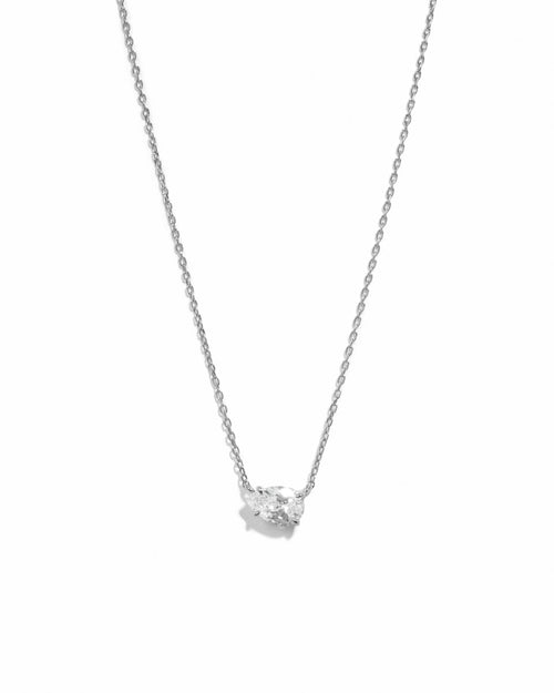 Sideways Pear Necklace: Gold - Red Bird Road