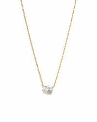 Sideways Pear Necklace: Gold