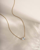 Sideways Pear Necklace: Gold - Red Bird Road