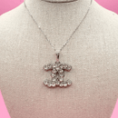 Silver and Crystal CC Necklace