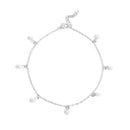 Silver and Pearl Charm Anklet by WJW