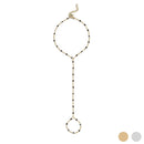 Silver Black Beaded Hand Chain by WJW